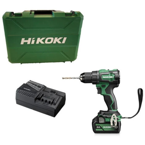 Hikoki – Perceuse à percussion 18V 70Nm avec batterie 5Ah – Moteur Brushless – Système RFC pour sécurité – Compacte et légère 1,9 kg - DV18DEWJZ1B