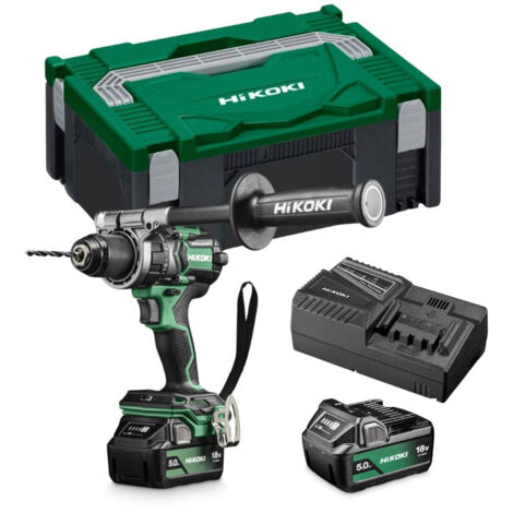Hikoki – Perceuse visseuse 18V 5Ah avec 2 batteries Li-Ion – Moteur Brushless 140 Nm pour perçage acier et bois – DS18DCWPZ