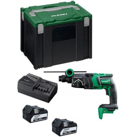 Hikoki – Perforateur burineur SDS Plus 18V 5Ah – Moteur Brushless – 2,9 J – Capacité de perçage 26 mm béton – DH18DPCWPZ