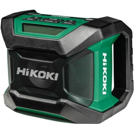 HiKOKI Radio da Cantiere - 18 V - Bluetooth, DAB+/FM, Design Robusto, Alto Volume, Lunga Durata, Incluso Adattatore AC - Senza Batteria e Caricabatterie