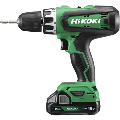 HiKOKI Schlagbohrschrauber DV18DF (18V, Li-Ion, Mechanisches 2-Gang Getriebe, 55 Nm Drehmoment, LED, im Transportkoffer inkl. 2 18V Akkus BSL1820M 18V
