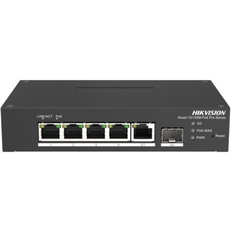 Hikvision 4 Porte Fast Ethernet Smart PoE Switch DS-3T1306P-SI/HS