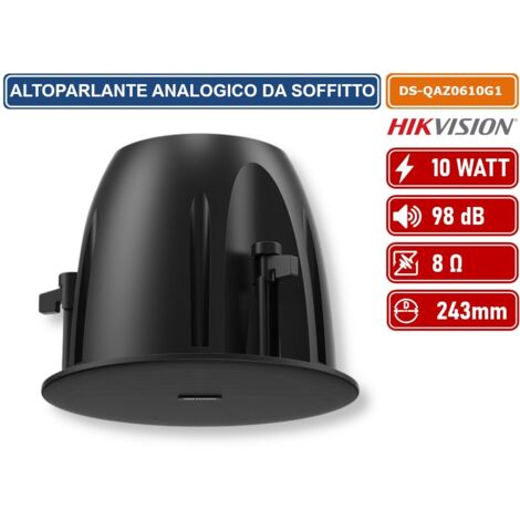 HIKVISION AUDIO DS-QAZ0610G1 ALTOPARLANTE ANALOGICO DA SOFFITTO NERO 100V 10W 98DB 8OHM