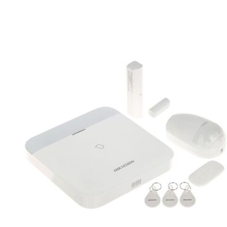 Hikvision AXPRO Kit centrale 96 zone + telecomando + rivelatore + contatto - DS-PWA96-Kit-WE
