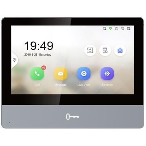 Hikvision Digital Technology DS-KH8350-WTE1 Sistema de intercomunicación de Video 17,8 cm (7") Negro, Gris