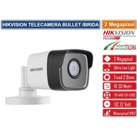 HIKVISION DS-2CE16D8T-ITF TELECAMERA BULLET 4IN1 TVI/AHD/CVI/CVBS ULTRA LOW LIGHT 2 MEGAPIXEL FULL HD 1080P 2.8MM OSD IP67