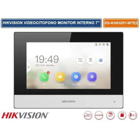 HIKVISION DS-KH6320Y-WTE2 POSTAZIONE INTERNA MONITOR 7" TOUCHSCREEN WIFI SDCARD