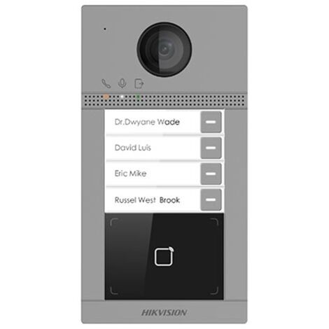 Hikvision DS-KV8413-WME1(B) Interphone video WiFi/IP 4 Bouton de sonnette avec camera 2.0Mpx et lecteur de proximité mifare reader PoE/12V DC IP65 IK08