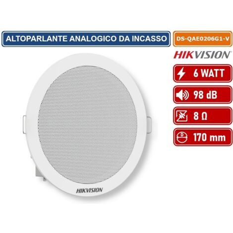 Hikvision DS-QAE0206G1-V 6W Altoparlante analogico da soffitto con montaggio a filo Ø148mm