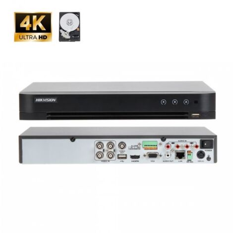 Hikvision DVR 4 canali IP 4 canali 8MP + HDD 1Tb - DS-7204HTHI-M1/S