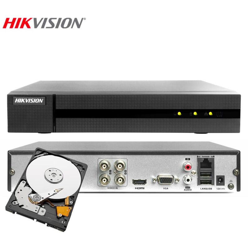 Hikvision - dvr 4 channels ahd ip 4 mpx hwd 6104MH G4 hd 1 tb