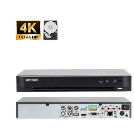 Hikvision DVR Registratore 8Mp POC 4 canali + HDD 1Tb - IDS-7204HUHI-M1/P/4A+4/1ALM (4K)