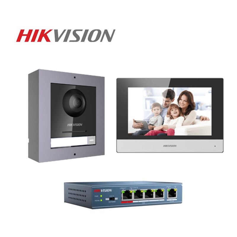 DS-KIS602 Platine de rue vidéo ip Interphone unifamilial App extensible Hikconnect - Hikvision