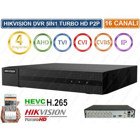 HIKVISION HWD-6116MH-G2 DVR 5IN1 AHD CVI TVI CVBS IP 16 CANALI UTC 4 MP TURBO HD - Capacità Hard Disk: 3TB