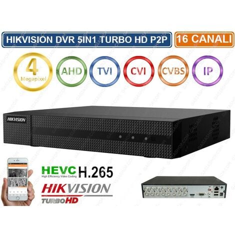 HIKVISION HWD-6116MH-G2 DVR 5IN1 AHD CVI TVI CVBS IP 16 CANALI UTC 4 MP TURBO HD - Capacità Hard Disk: Nessun Hard Disk