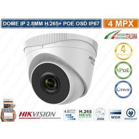 HIKVISION HWI-T240H TELECAMERA DOME IP HD+ 4MPX 2.8MM H.265+ POE OSD IP67