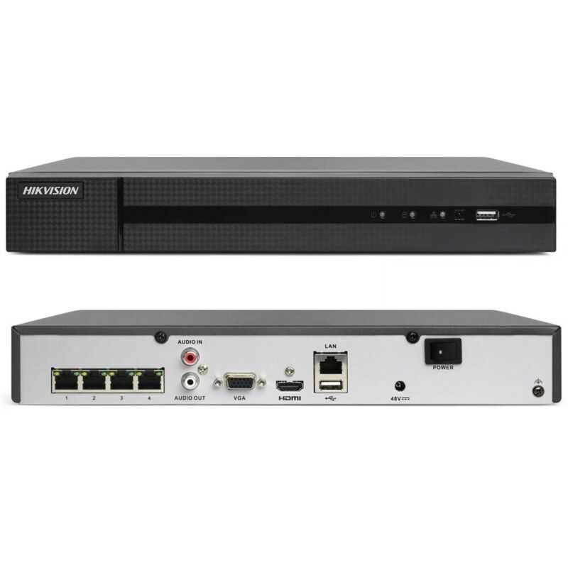 Nvr 4 canaux Hikvision HWN-4104MH-4P 4K 8MPX onvif poe H.265+ cloud P2P