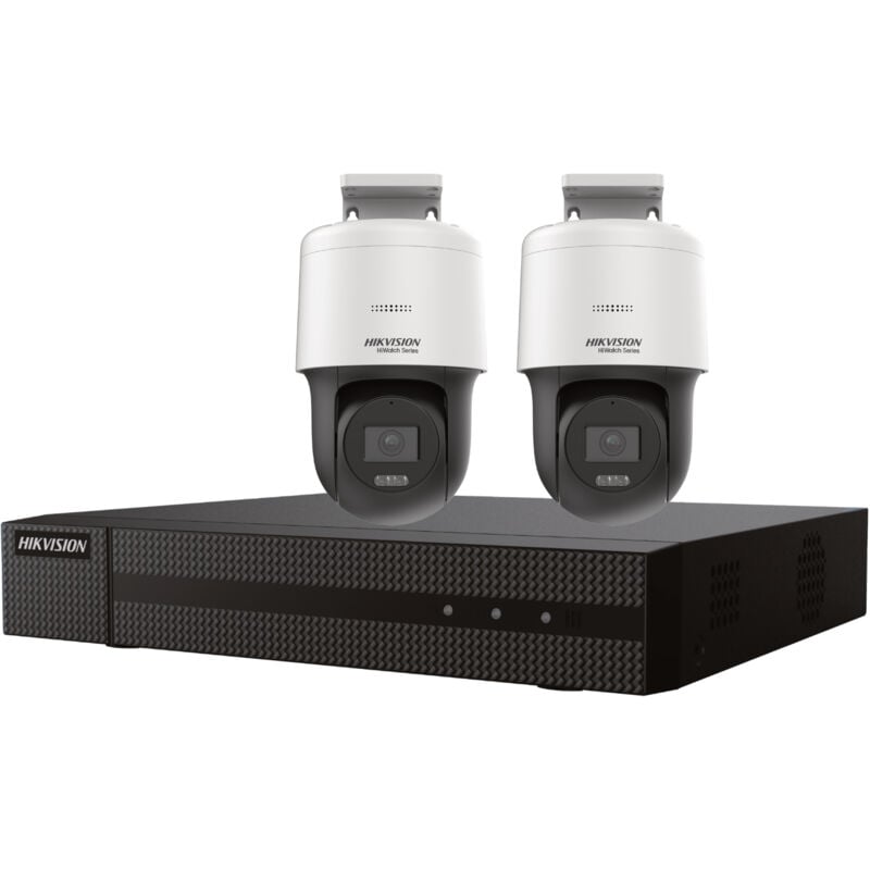 Kit de vidéosurveillance filaire poe - nvr et 2 caméras motorisées - Hikvision