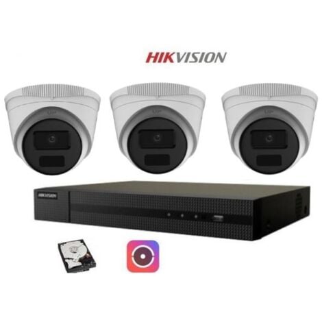 HIKVISION KIT VIDEOSORVEGLIANZA IP POE 4 CANALI 3 TELECAMERE DOME 4 MPX 1TB