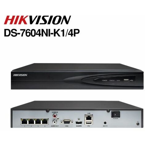 Hikvision NVR 4 Canali + Hard disk 1TB - DS-7604NI-K1/4P