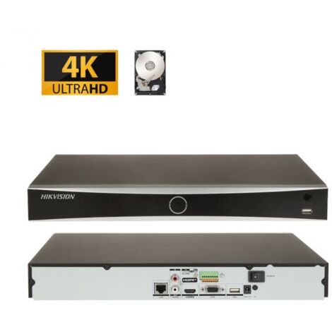 Hikvision NVR Registratore IP 8 Canali 12Mp acusense + Hard disk 1Tb - DS-7608NXI-K2