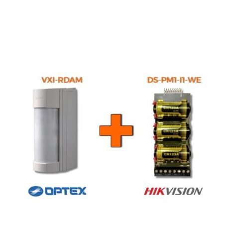 Hikvision Optex sensore doppia tecnologia esterno VXI-RDAM-X5 + Trasmettitore - DS-PM1-I1-WE