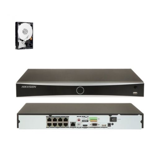 Hikvision Registratore 8 canali POE acusense IP + Hard Disk 1 Tb - DS-7608NXI-K2/8P F