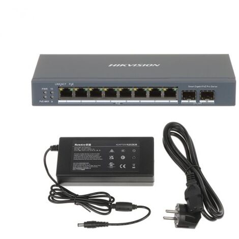 Hikvision switch 8 Porte PoE 2 Porte SFP - DS-3E1510P-SI