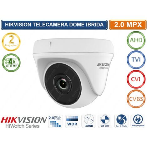 HIKVISION TELECAMERA DOME 4IN1 TVI AHD CVI CVBS FULL HD 1080P 2MP 2.8MM OSD