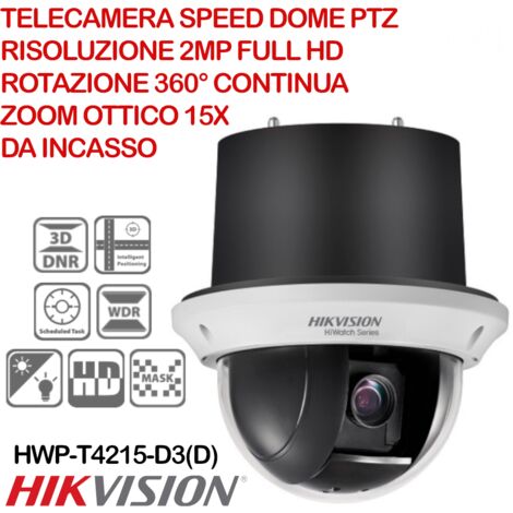 HIKVISION TELECAMERA SPEED DOME HDCVI 1080P ZOOM 15X 5-75MM HWP-T4215-D3