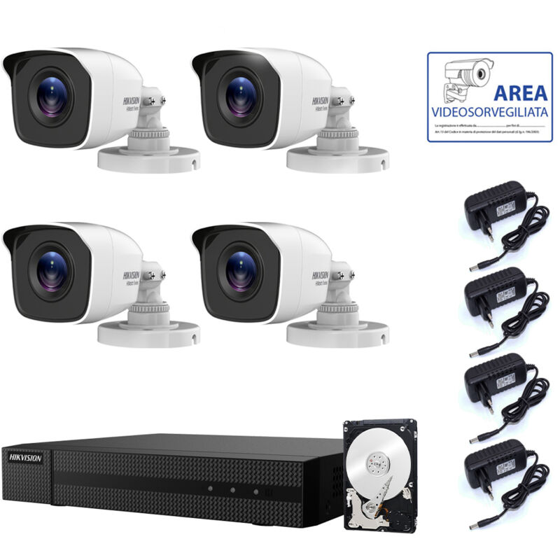 Hikvision Video Surveillance Dvr Camera Kit 8 Canaux 4 Cameras 4 Mpx Hd 1tb