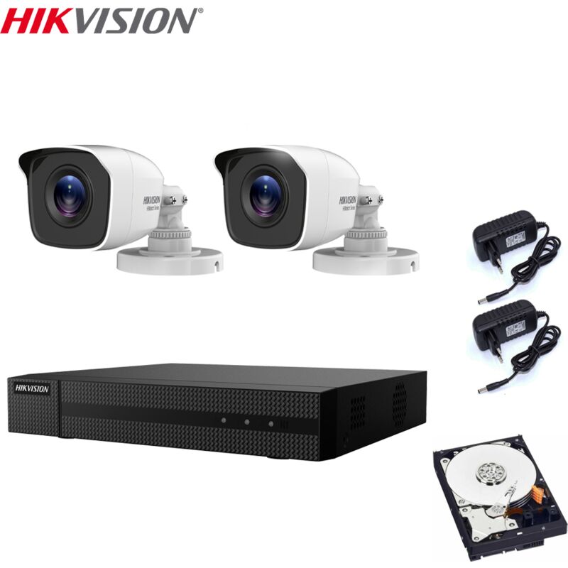 Video surveillance kit 2 cameras 2 mpx dvr 4 channels hd 1 tb - Hikvision