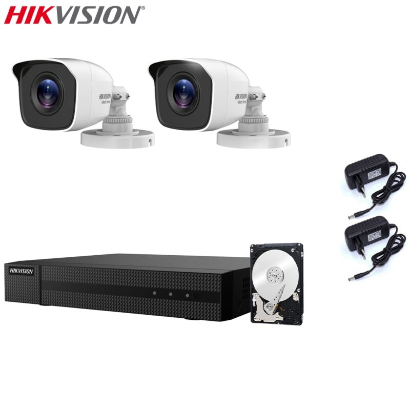 Hikvision - video surveillance kit 2 cameras 4 mpx dvr 4 canaux 4 mpx 500 gb