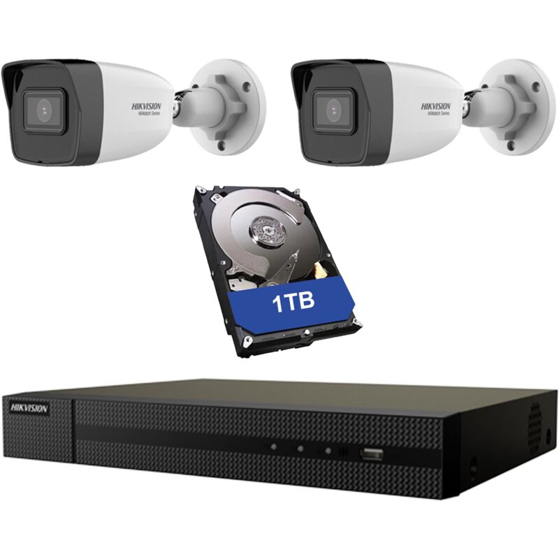 Video surveillance kit 2X cameras 2MPX nvr 1TB hiwatch 4 canaux 6 mpx - Hikvision