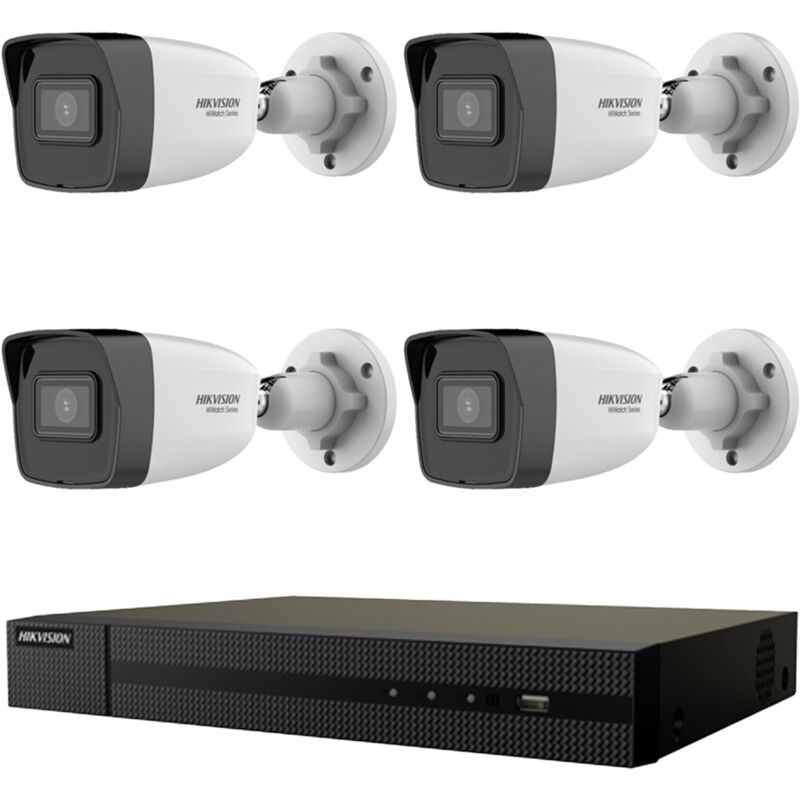 Hikvision - video surveillance kit 4X cameras 2MPX nvr hiwatch 4 channels 4 mpx