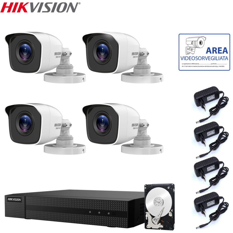 Hikvision - video surveillance kit dvr 4 canaux 4 cameras 2 mpx hd 1 tb