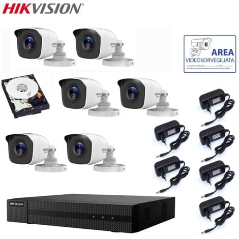 HIKVISION VIDEO SURVEILLANCE KIT DVR 8 CANAUX 6 CAMERAS 2 MPX HD 1 TB