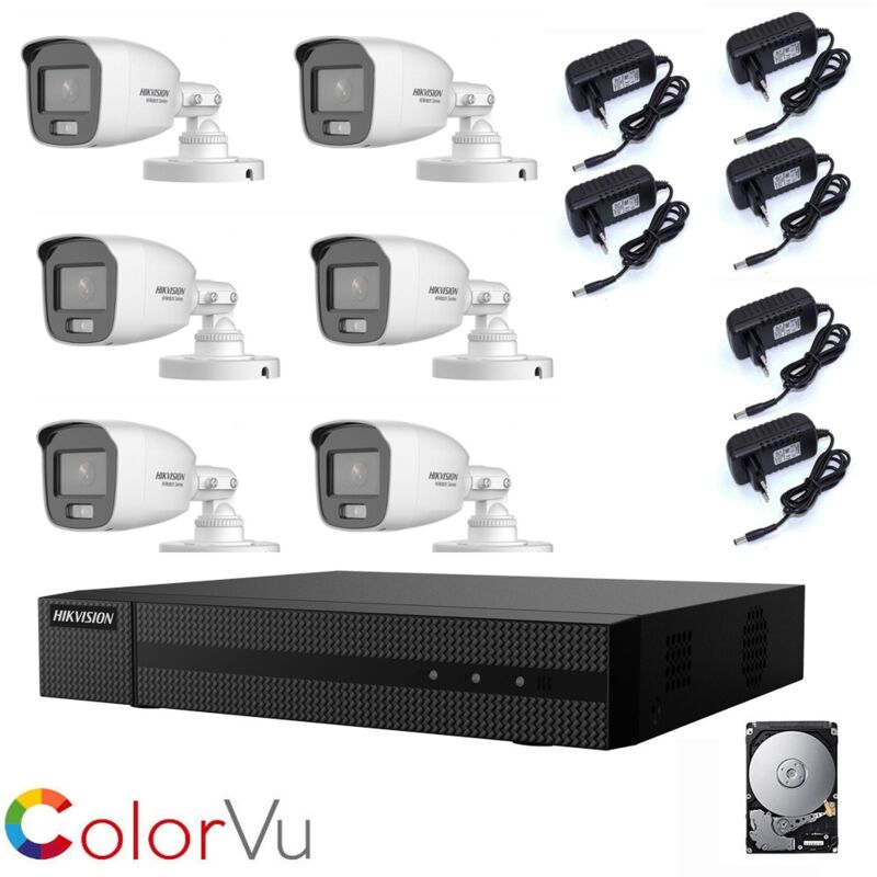 Video surveillance kit dvr 8 canaux 6 cameras 2MP ahd hd 500 gb - Hikvision