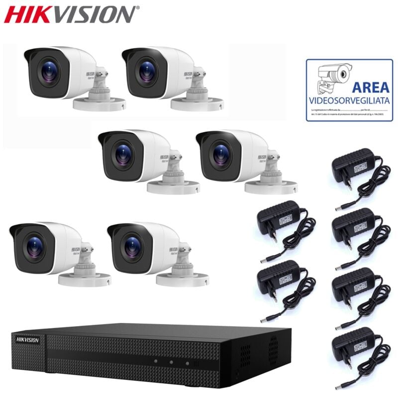 Hikvision - video surveillance kit dvr 8 canaux 6 cameras 2 mpx