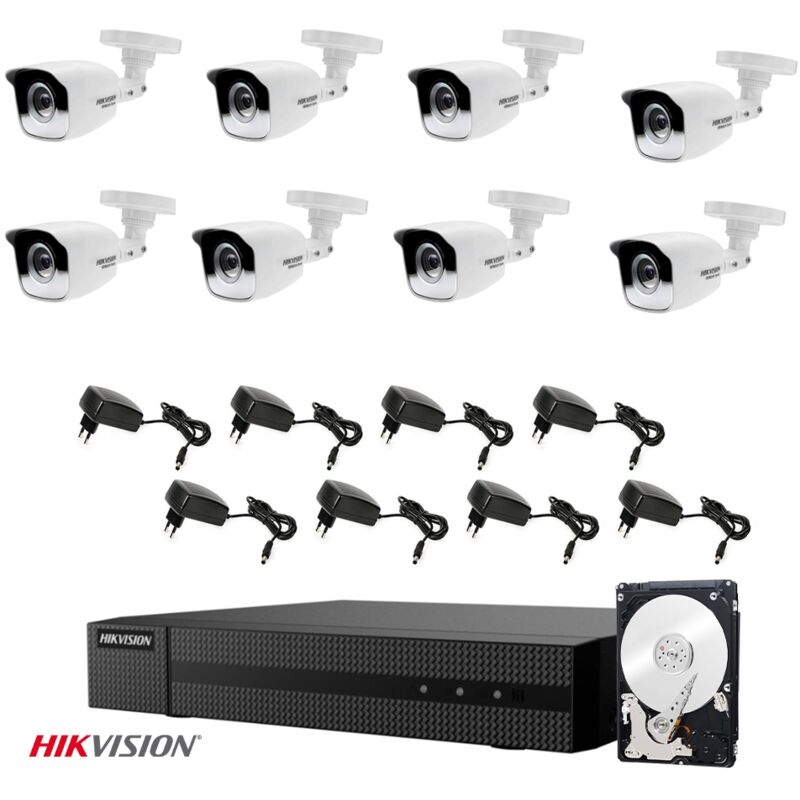 Hikvision - video surveillance kit 8 cameras 1 mpx hd 1 tb