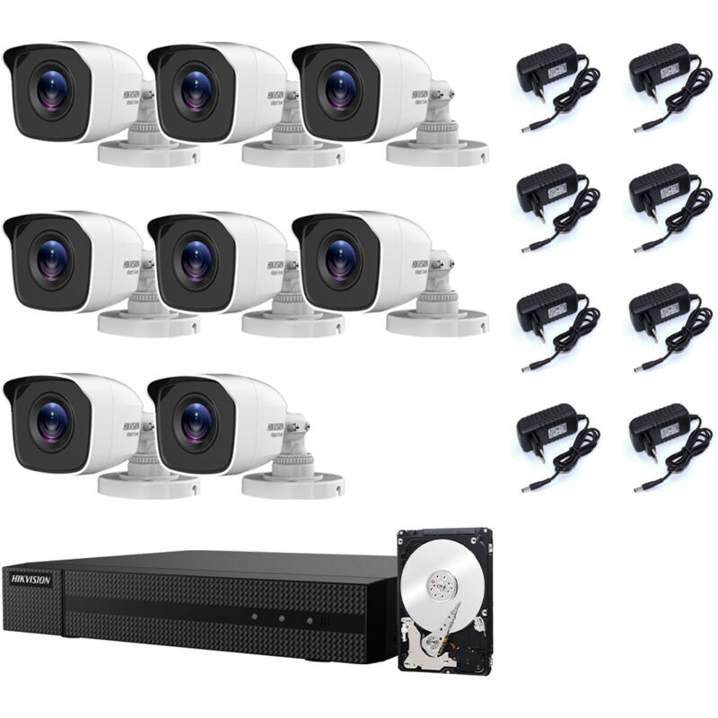 Video surveillance kit dvr 8 canaux 8 cameras 2 mpx hd 1 tb - Hikvision