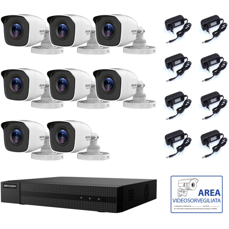 Hikvision - video surveillance kit dvr 8 canaux 8 cameras 4 mpx