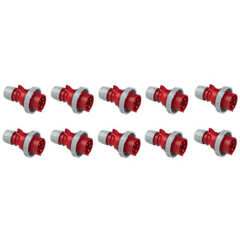 HILARK PRISES ET FICHES - ACCESSOIRES POUR CÂBLES ÉLECTRIQUES - PAQUET DE 10 (ROUGE) PCE 0152-6