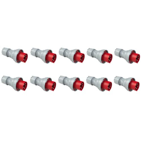 HILARK PRISES ET FICHES - ACCESSOIRES POUR CÂBLES ÉLECTRIQUES - PAQUET DE 10 (ROUGE) PCE 045-6