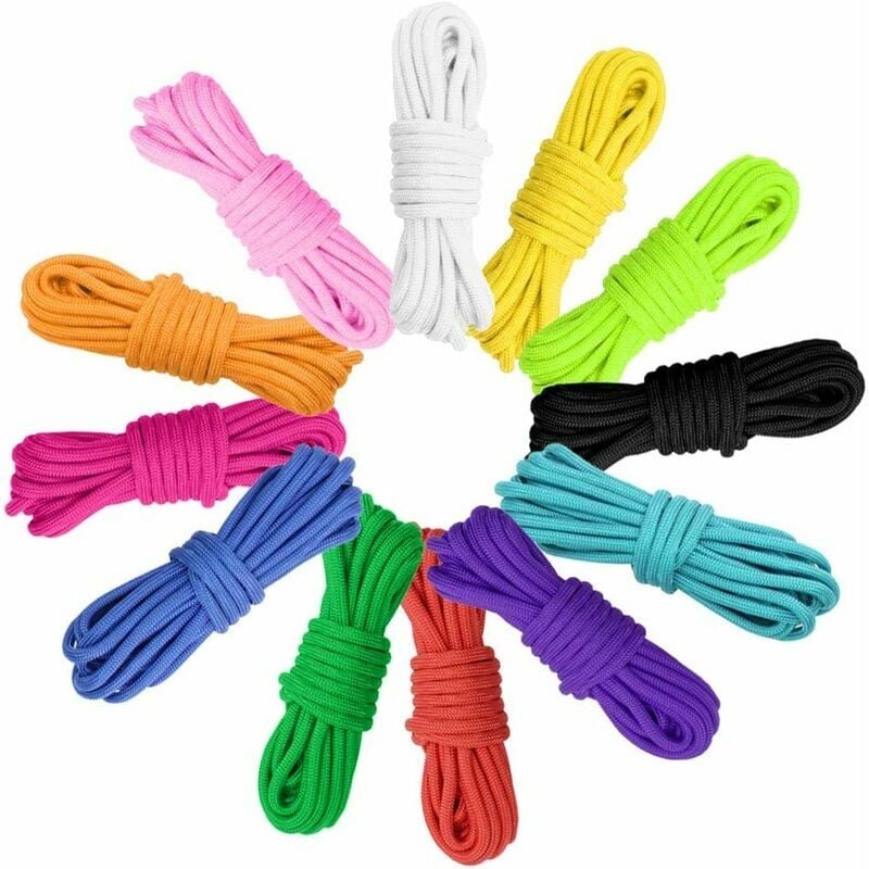 Trimec - Hileyu Paracord Cord 550, Bracelet Paracord 12 Couleurs, 10 Pieds Sangles Paracord pour Bracelets Diy, Porte-clés, Laisses pour Chien,