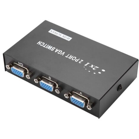 Hililand VGA 2 entrées 1 sortie Séparateur de commutateur VGA 2 en 1 Synchronisation des données Commutateur de moniteur VGA