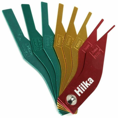 Hilka 8pc Brake Pad Thickness Gauge Disc Backing Plate 2mm-12mm Metric Imperial