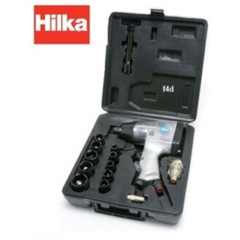 HILKA AIR IMPACT WRENCH 17PC 1/2"" DRIVE RATCHET COMPRESSOR & SOCKETS 85151617