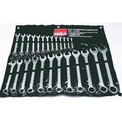 Hilka Spanner Set 25pc Chrome Combination Wrench 6-32mm Metric 16212502