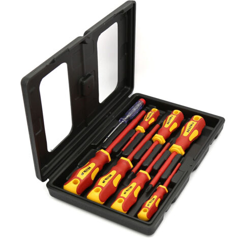 Hilka VDE Screwdriver Set 8pc Insulated Electricians In Case 34489008